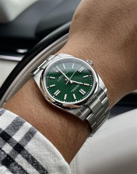 rolex op41 green dial|Rolex oyster perpetual 41mm blue.